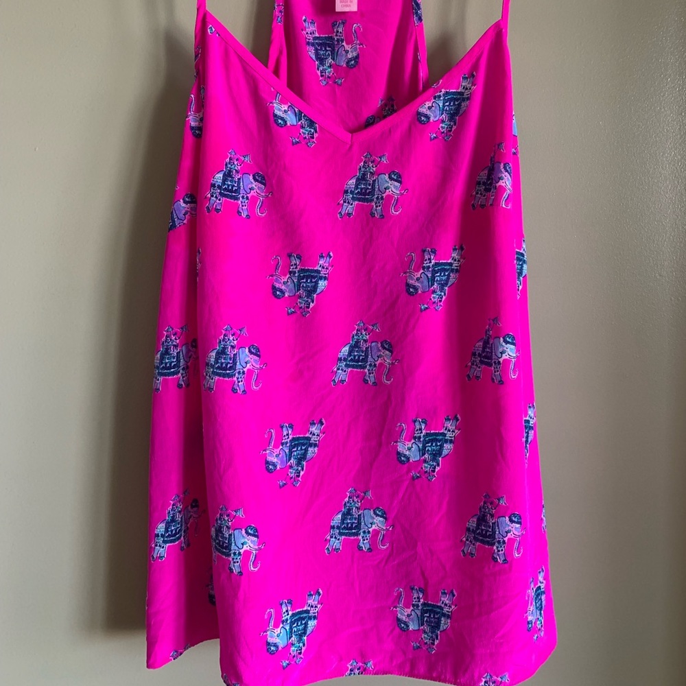 Lilly Pulitzer Hot Pink Elephant tank top
